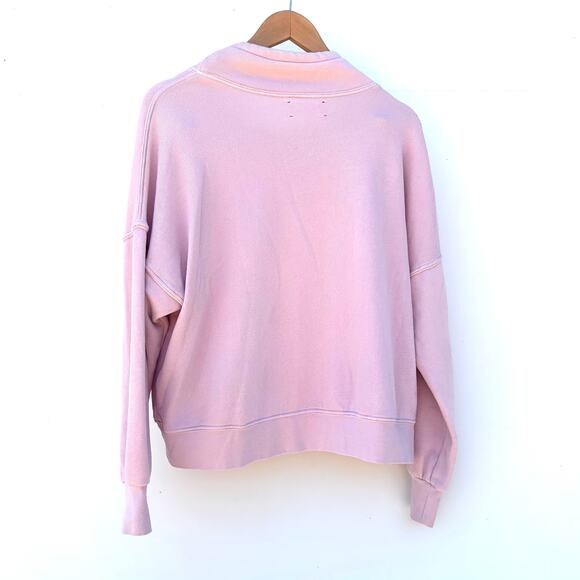 Xirena Chase Funnel Neck Sweatshirt Pullover All Rosey Pink Small Cotton - Picture 4 of 9